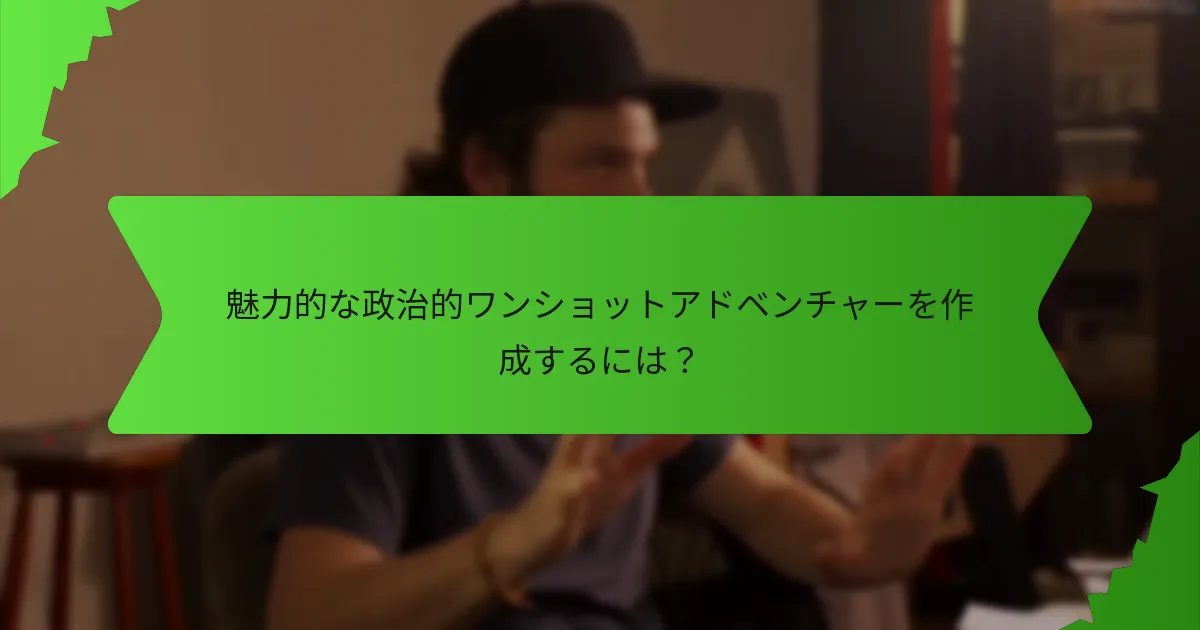どのゲームが政治的なワンショットアドベンチャーを特徴としていますか？